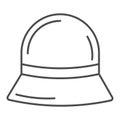 Panama hat thin line icon, Summer accessories concept, Summer children cap sign on white background, vintage hat