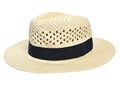 Panama hat, traditional summer hat with black hatband Royalty Free Stock Photo