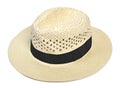 Panama hat, traditional summer hat with black hatband Royalty Free Stock Photo