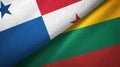 Panama and Lithuania two flags textile cloth, fabric texture