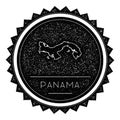 Panama Map Label with Retro Vintage Styled Design.