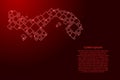 Panama map from red pattern from a grid of squares of different sizes . Vector illustration