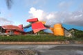 PANAMA, MARCH 3, 2022: Biomuseo is a museum focused on the natural history of Panama designed by renowned architect Frank Gehry.