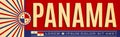 Panama patriotic banner design, typographic vector illustration, Panamanians flag colors