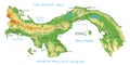 Panama physical map Royalty Free Stock Photo