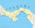 Panama Political Map Royalty Free Stock Photo