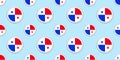 Panama round flag seamless pattern. Panamanian background. Vector circle icons. Geometric symbols. Texture for sports Royalty Free Stock Photo