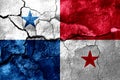 Panama rusted texture flag, rusty background.