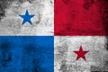 Panama rusty and grunge flag illustration