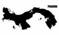 Panama silhouette map Royalty Free Stock Photo