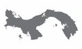 Panama silhouette map Royalty Free Stock Photo