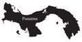 Panama Silhouette Outline Map Royalty Free Stock Photo