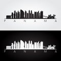 Panama skyline and landmarks silhouette