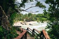 Panama. Tropical Island Aerial View. Wild coastline, Bocas del Toro, Central America, Panama.