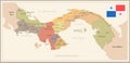 Panama - vintage map and flag - Detailed Vector Illustration