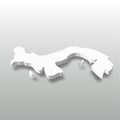 Panama - white 3D silhouette map of country area with dropped shadow on grey background. Simple flat vector illustration Royalty Free Stock Photo