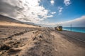 Panamericana road with Pacific ocean on the right Royalty Free Stock Photo