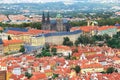 View of Prague castle from Petrin hill in Prague, Czech Republic