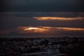 Panarama of Manavgat city, Turkey at sunset. View from the observation deck