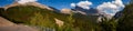 Panarama of Rocky Mountains along Icefield Parkway