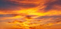 Panorama background os twilight sky and cirrus clouds