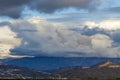 Panaramic aerial view of glendale, and montrose, and san gabriel mountain range