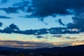 Panaramic aerial view of glendale, and montrose, and san gabriel mountain range