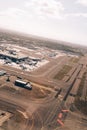 Panaramic view of the airport , top shot from the plane.