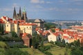 Panoramic view of St. Vitus Cathedral in Prague, Czech Republic Royalty Free Stock Photo