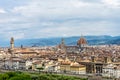 Panaromic view of Florence with Palazzo Vecchio and Duomo viewed from Piazzale Michelangelo (Michelangelo Square Royalty Free Stock Photo