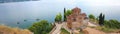 Panaromic view Saint Yuhanna Church, Ohrid Lake, Macedonia