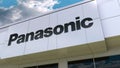 Panasonic Corporation logo on the modern building facade. Editorial 3D rendering