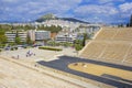 Panathenaic stadium and Panorama of Athens , Greece