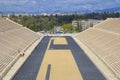 Panathenaic stadium and Panorama of Athens , Greece