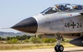 Panavia Tornado bomber jet of the German Air Force taxiing after landing at Zaragoza Air Base. Zaragoza, Spain - May 20, 2016