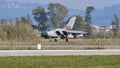 Panavia Tornado IDS fighter bomber with variable sweep wing of Italian Air Force Royalty Free Stock Photo