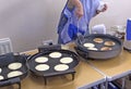 Pancake baking in a kitchen Royalty Free Stock Photo