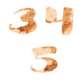 Pancake capital letter alphabet - digits 3-5