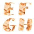 Pancake capital letter alphabet - letters E-H