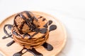 pancake with chocolate ice-cream Royalty Free Stock Photo