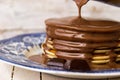 Pancake with chocolate sauce Royalty Free Stock Photo