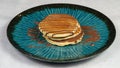 Pancake with chocolate toping on a plate Royalty Free Stock Photo