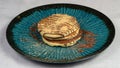 Pancake with chocolate toping on a plate Royalty Free Stock Photo