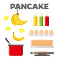 Pancake cooking ingredients vector constructor