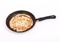 Pancake cooking in a pan Royalty Free Stock Photo