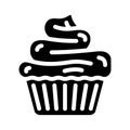 pancake with cream dessert glyph icon vector illustration