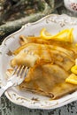 Pancake Crepe Suzette with orange sauce