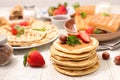 Pancake, crepe and waffles Royalty Free Stock Photo