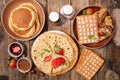 Pancake, crepe and waffles Royalty Free Stock Photo