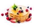 Pancake. Crepes With Berries Royalty Free Stock Photo